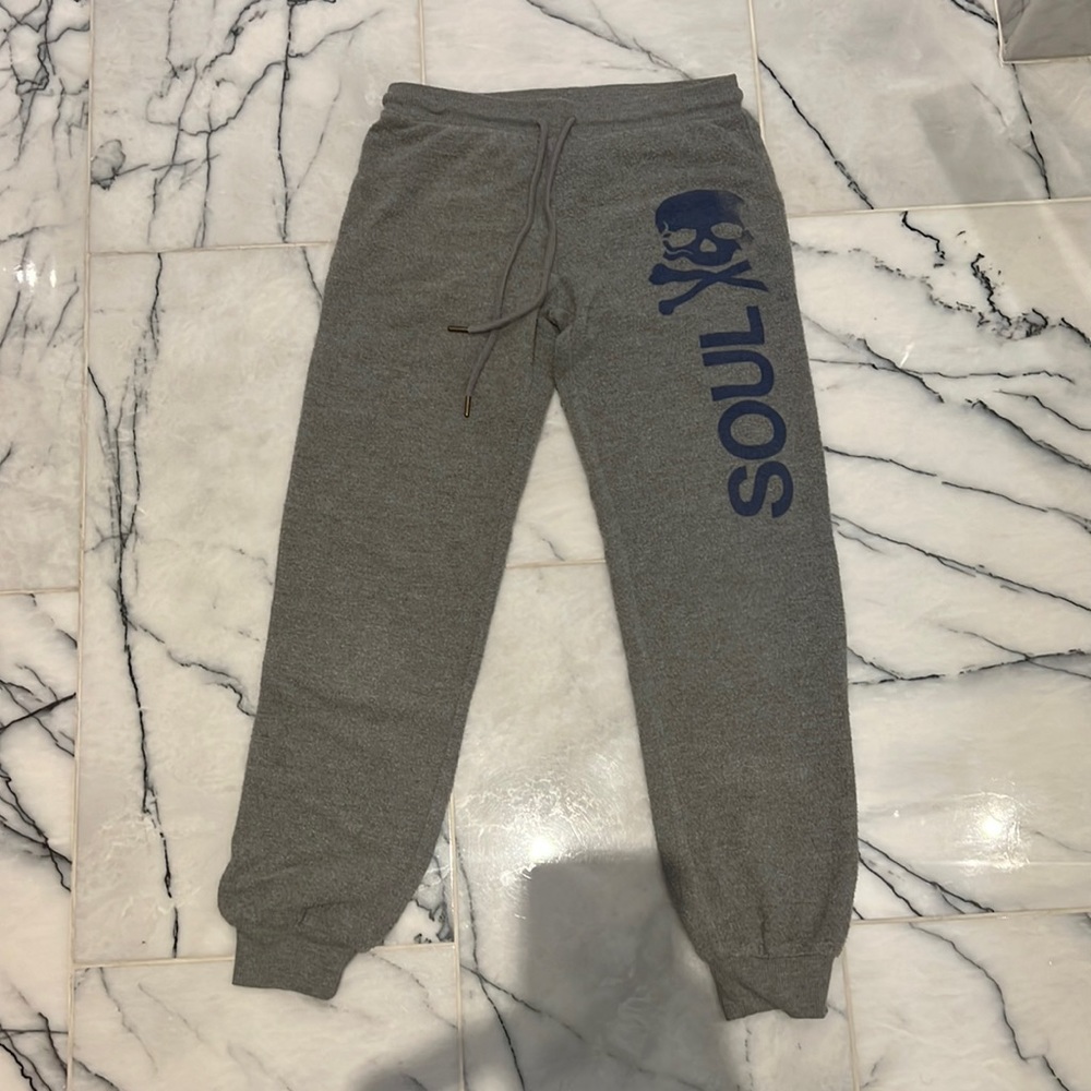 Vintage grey fleece soul cycle skeleton sweats size xs